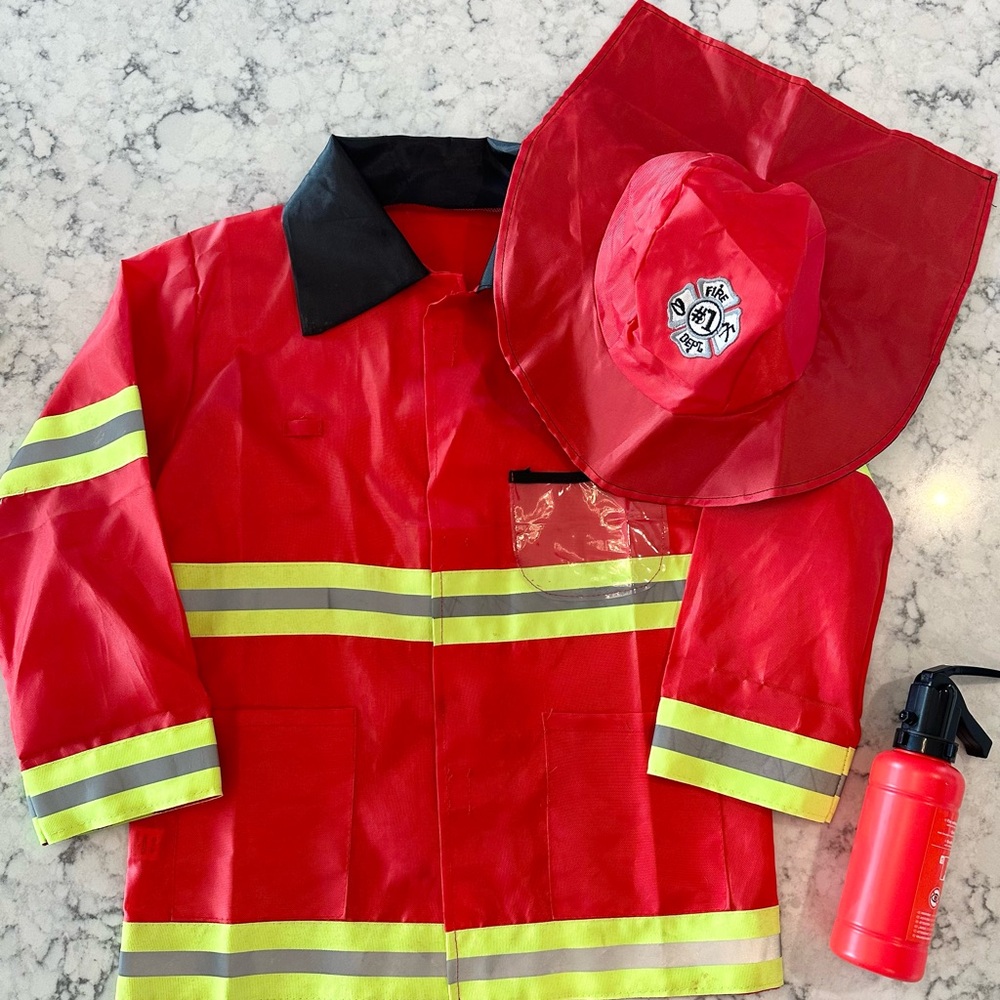 Red Firefighter Costume with Hat